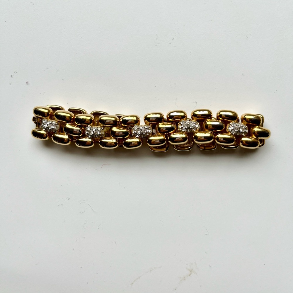 Vintage Swarovski Panther Style Gold and Pave Bracelet